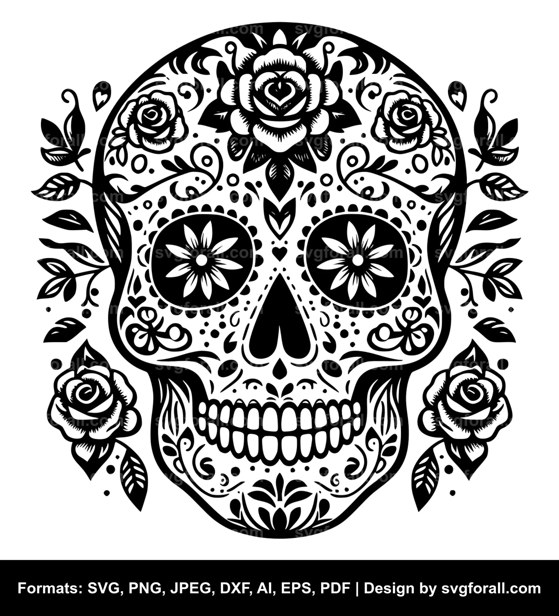 Sugar Skull Vector SVG