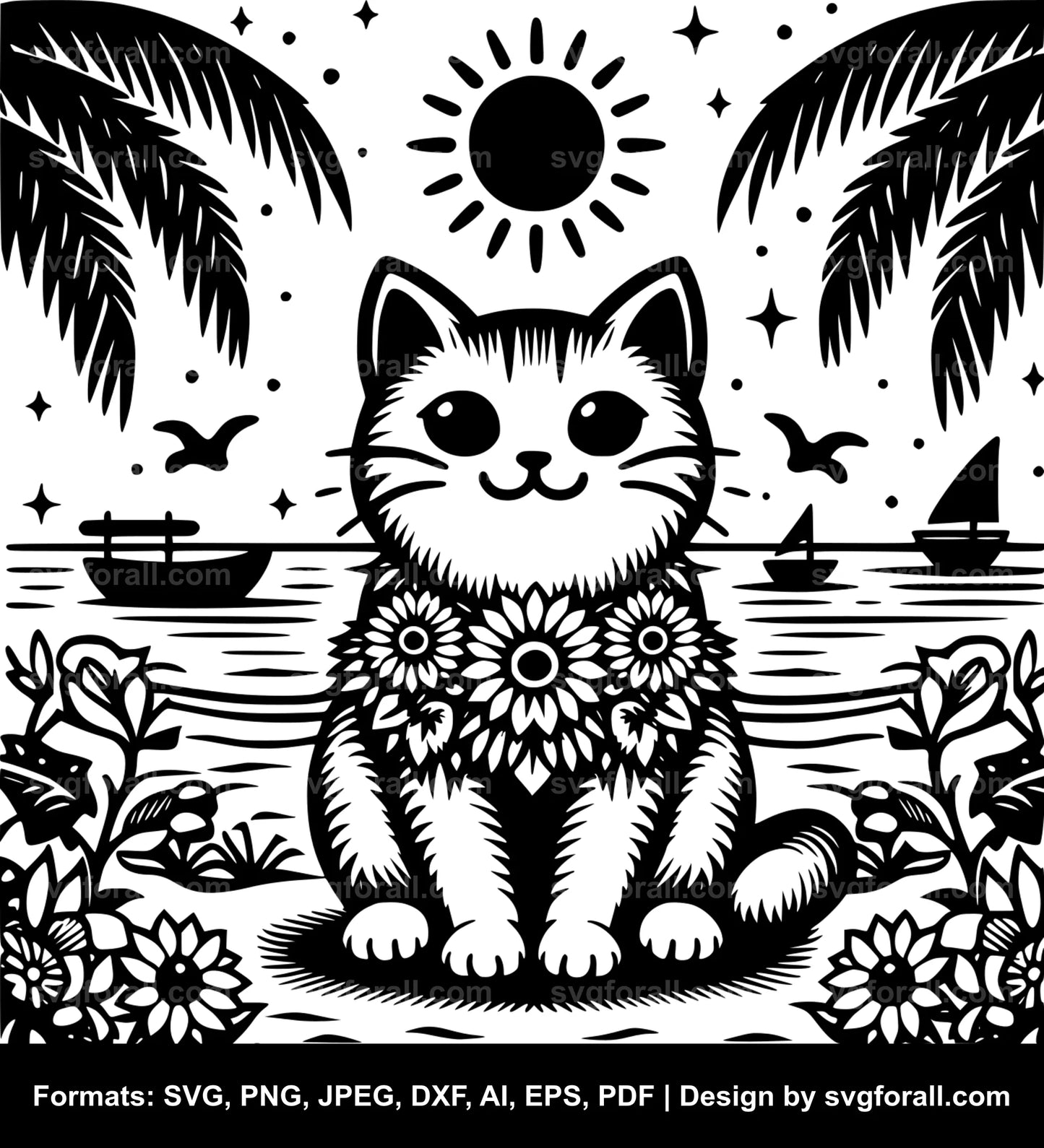 Summer Cat Cricut SVG