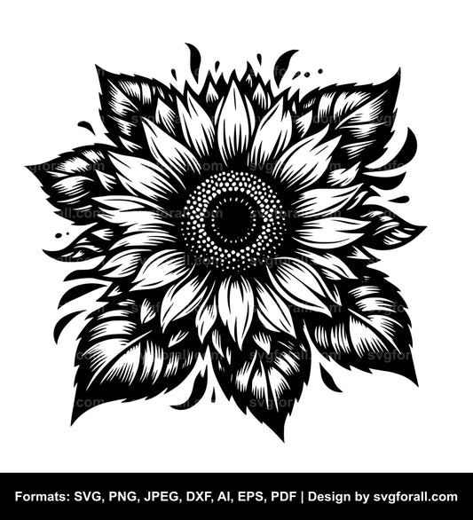 Sunflower Black SVG