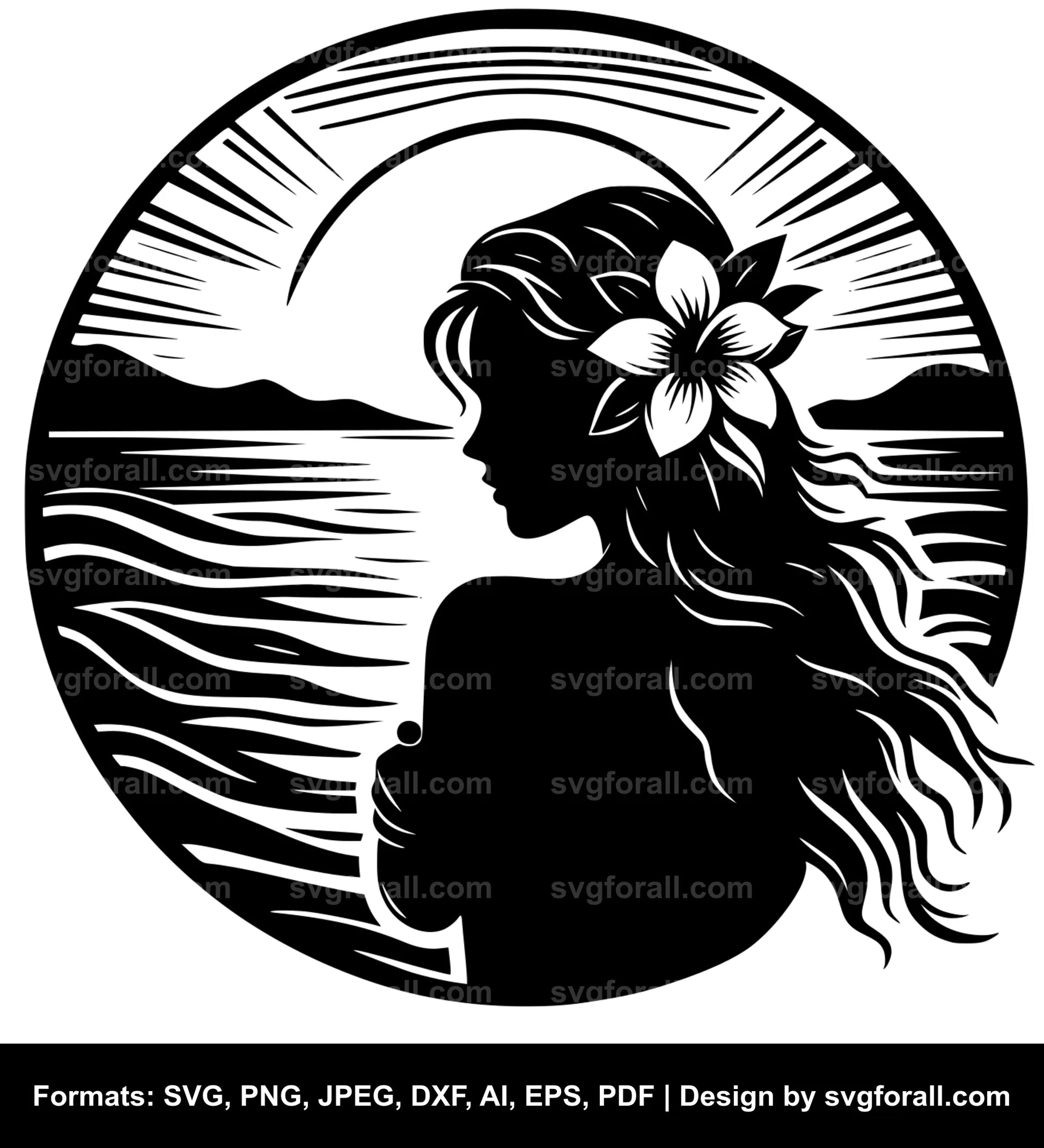 Sunset Girl SVG