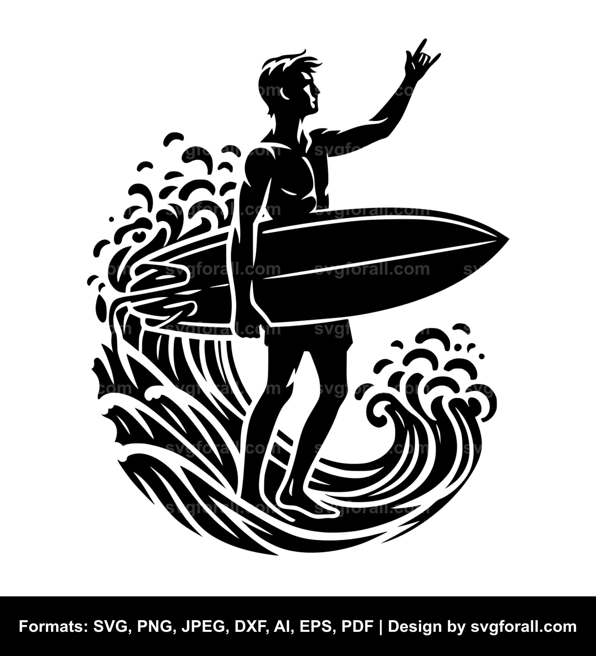 Surfer SVG Vector