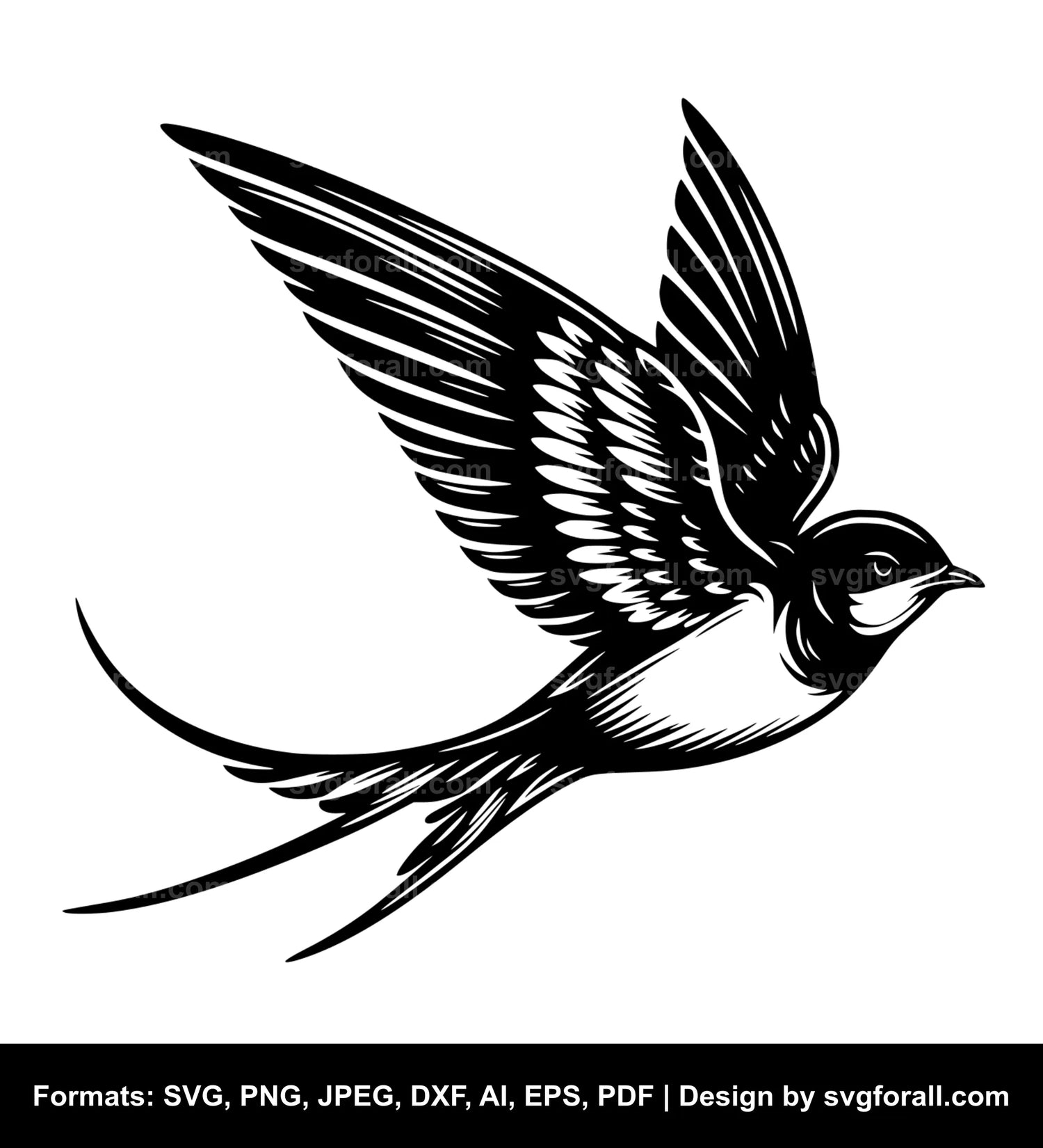 Swallow Bird SVG Design