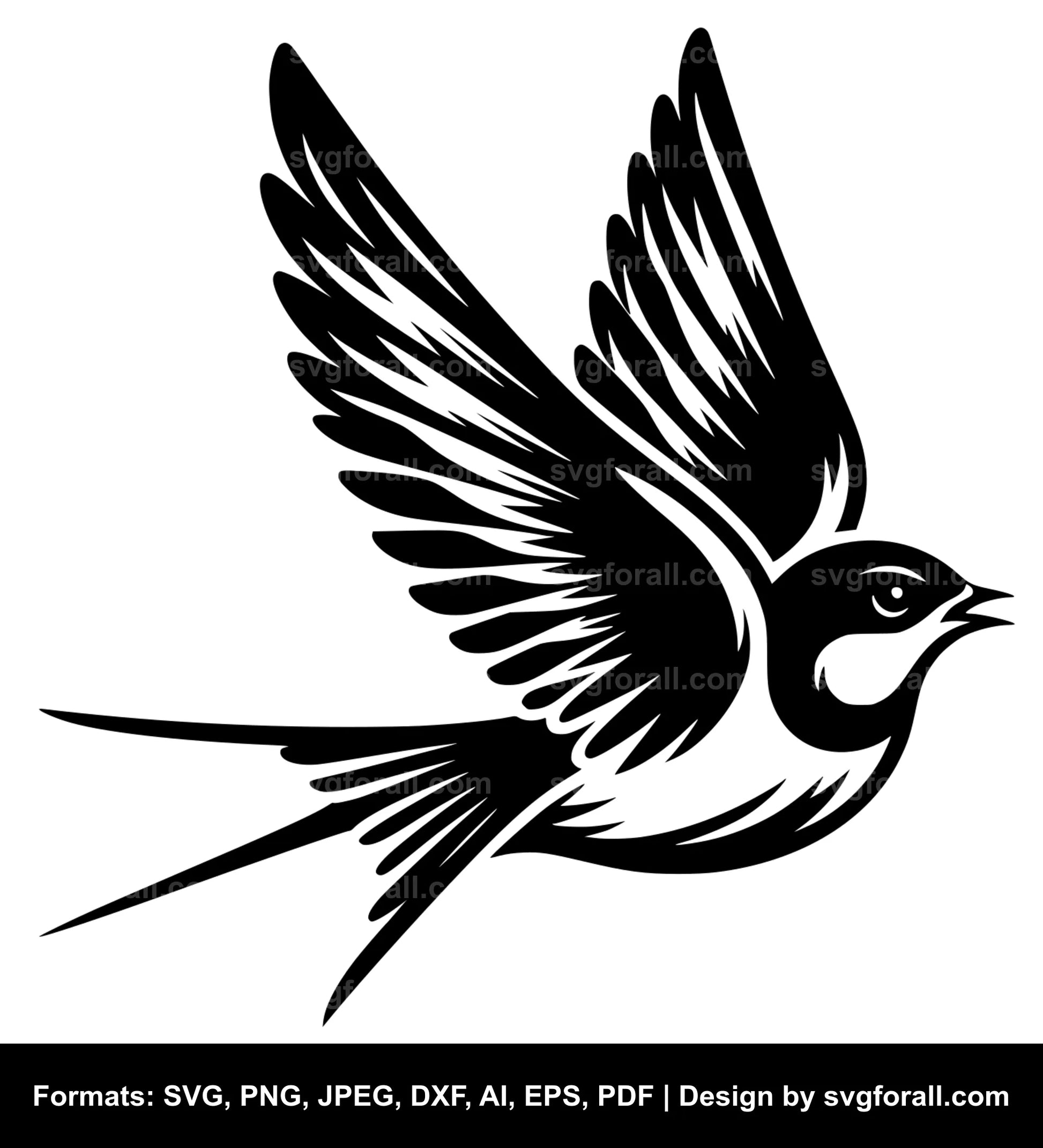 Swallow Bird SVG Vector