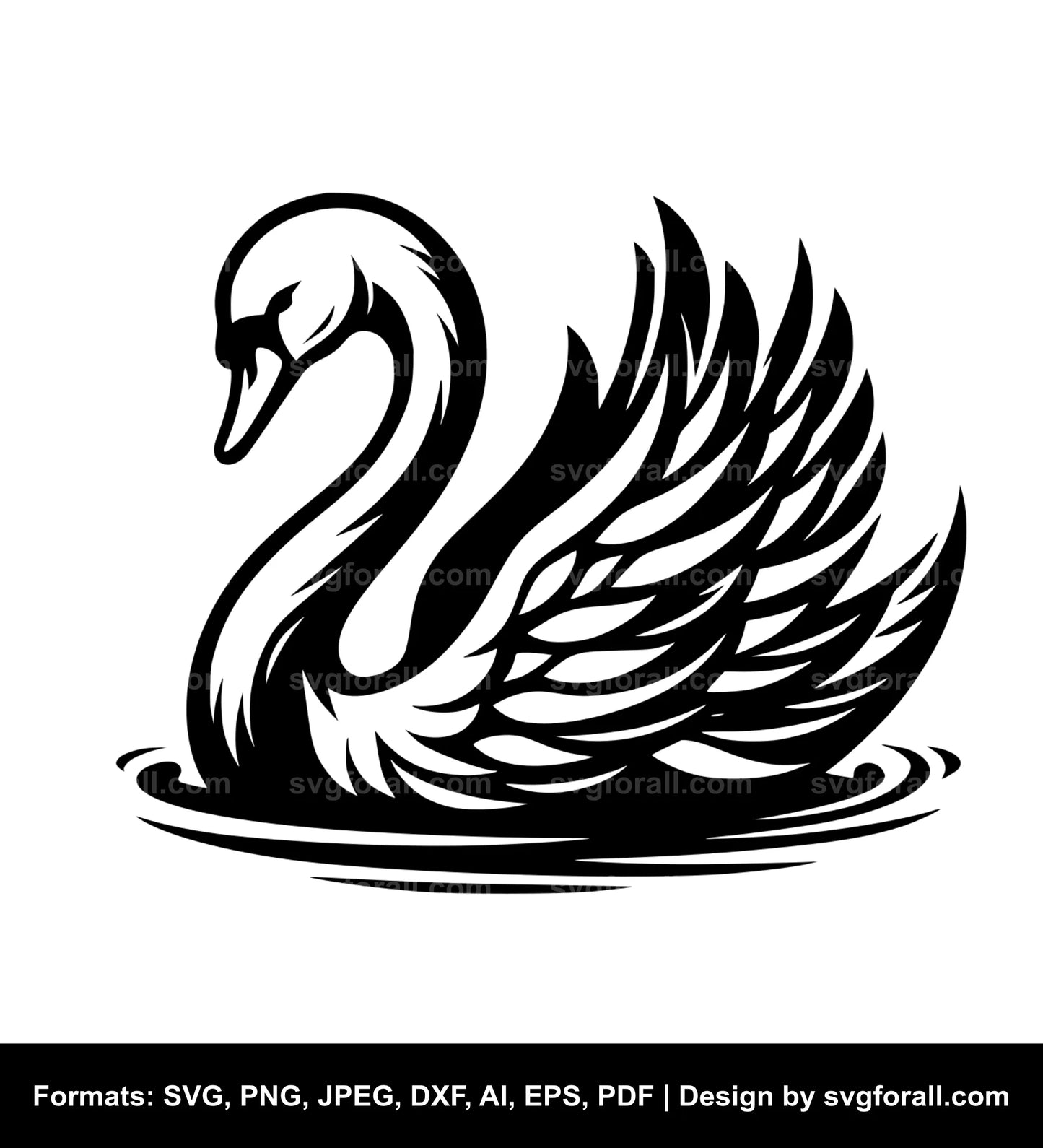 Swan Black SVG