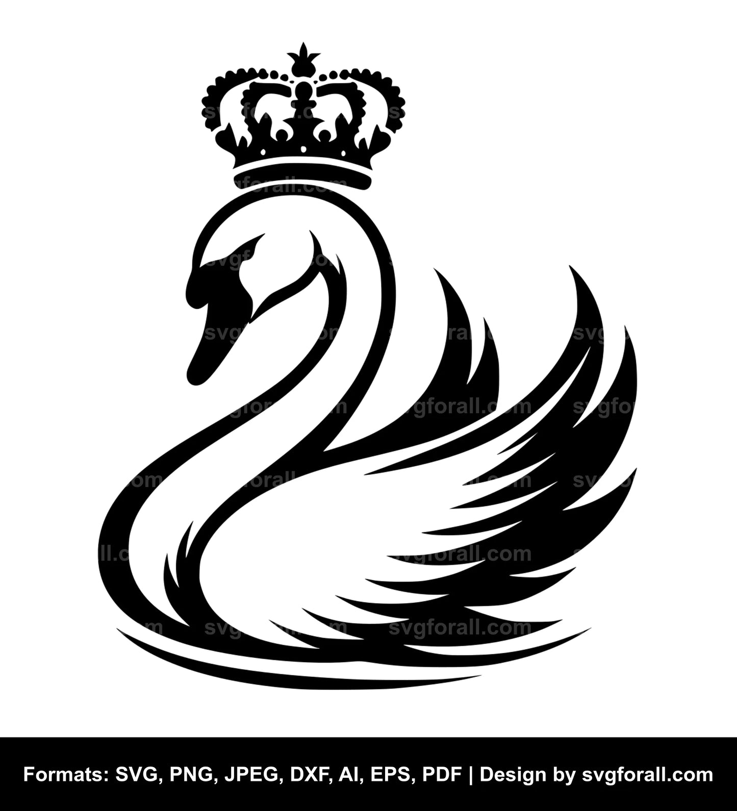 Swan With Crown SVG