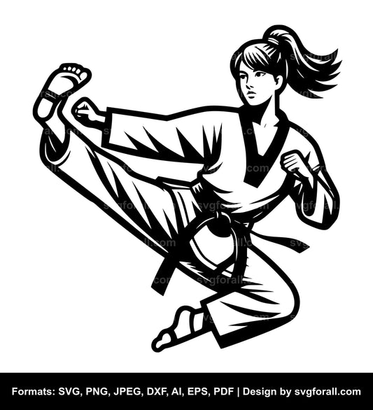 Taekwondo Girl SVG