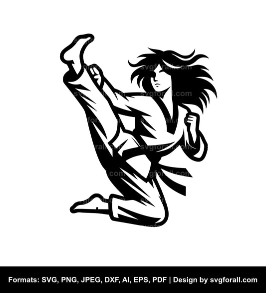 Taekwondo Girl SVG File