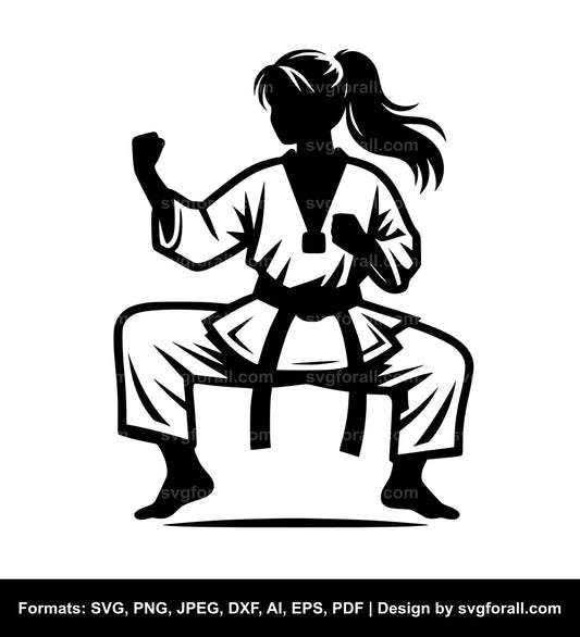 Taekwondo Girl SVG PNG