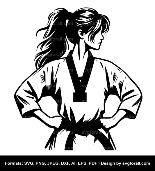 Taekwondo Girl SVG Vector