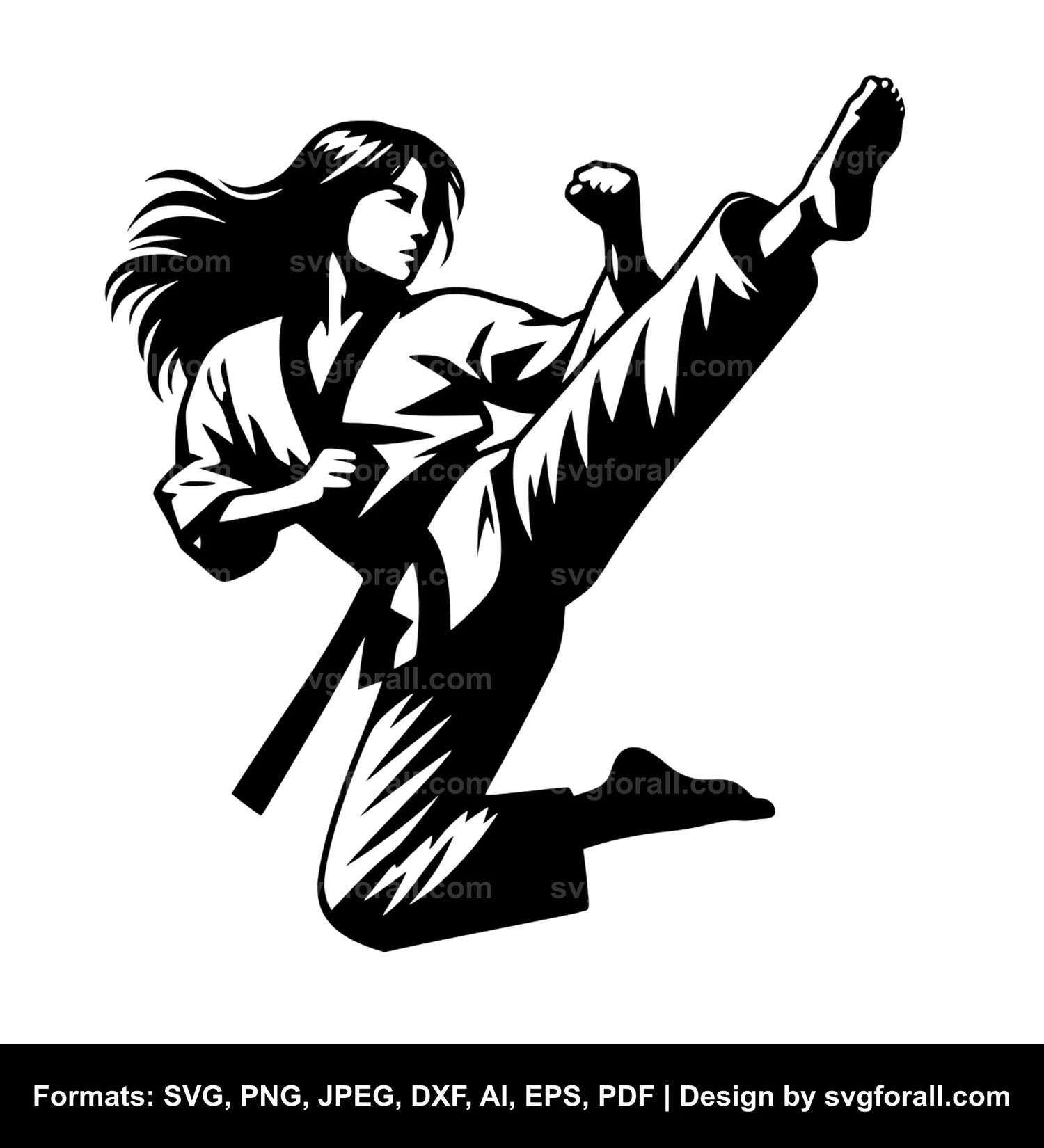 Taekwondo Girl Vector SVG