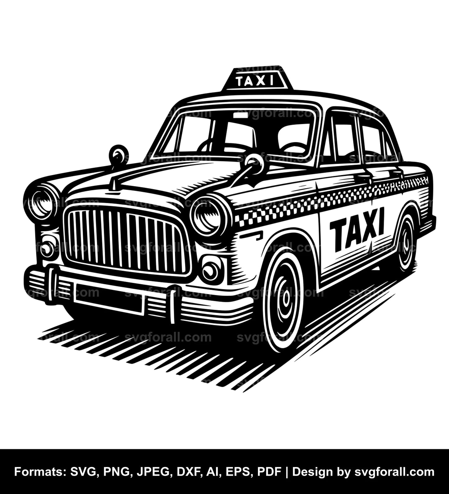 Taxi Car Black SVG