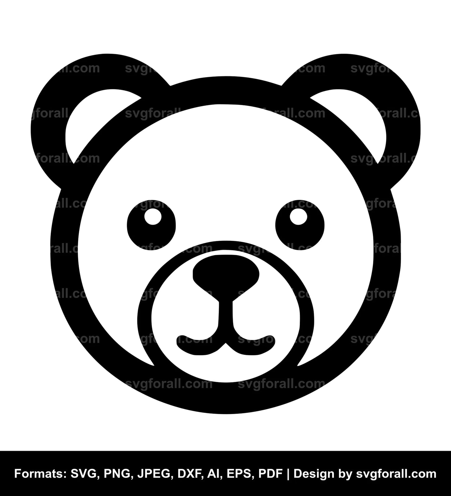 Teddy Face SVG Design