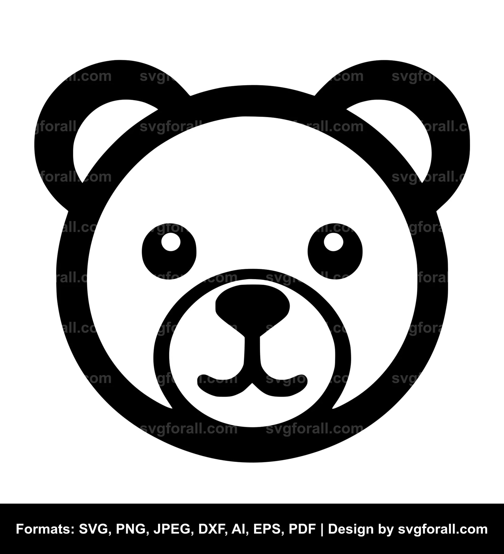 Teddy Face SVG Design