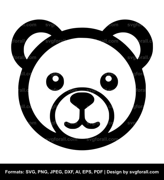 Teddy Face SVG Design