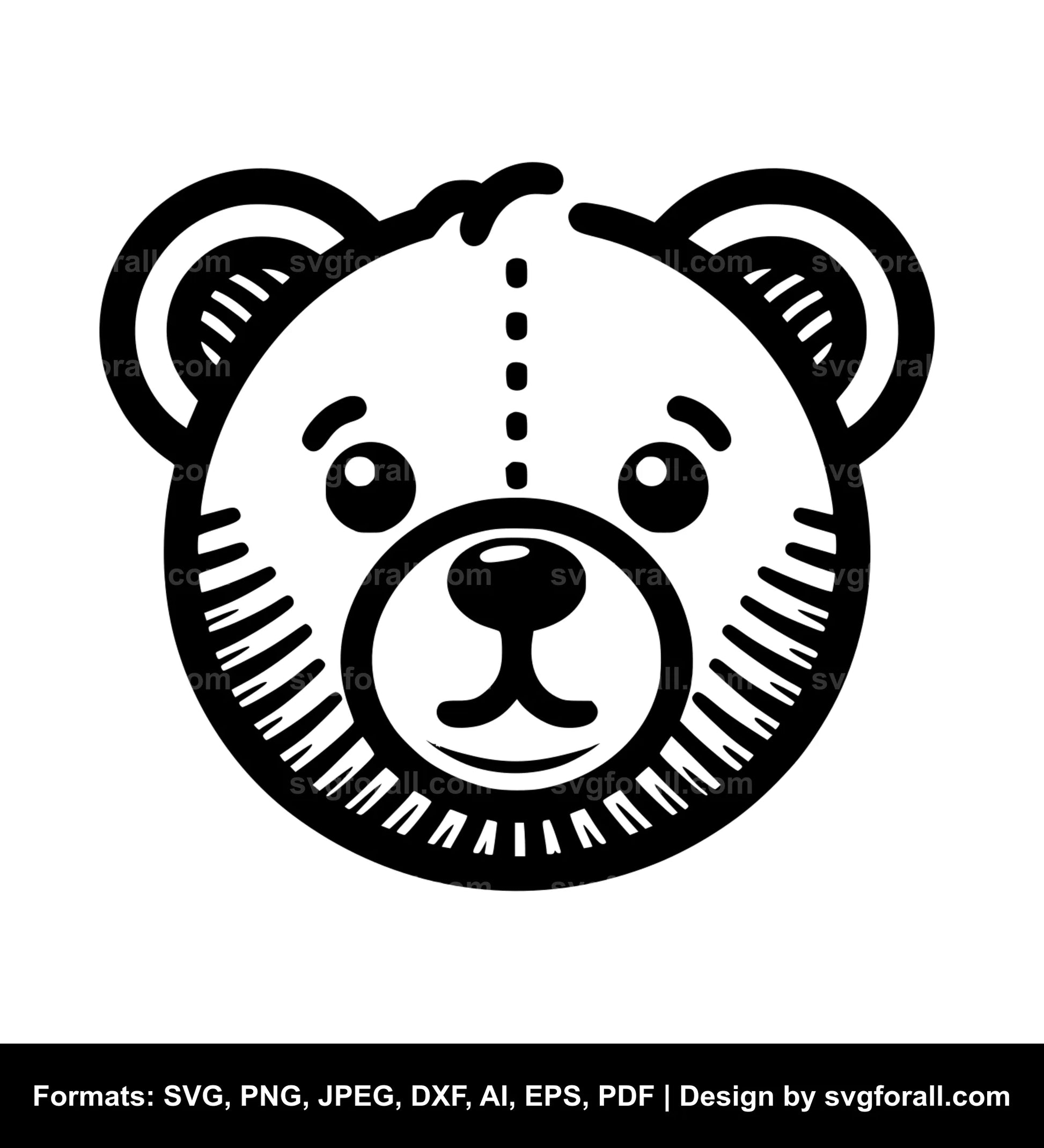 Teddy Face SVG Vector