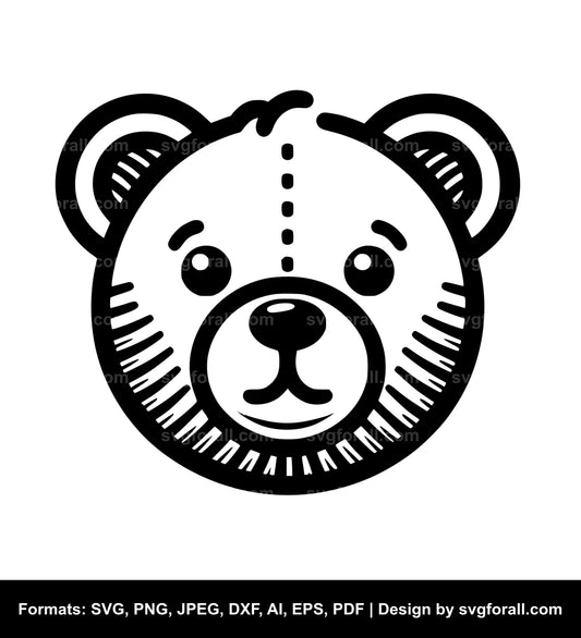 Teddy Face SVG Vector