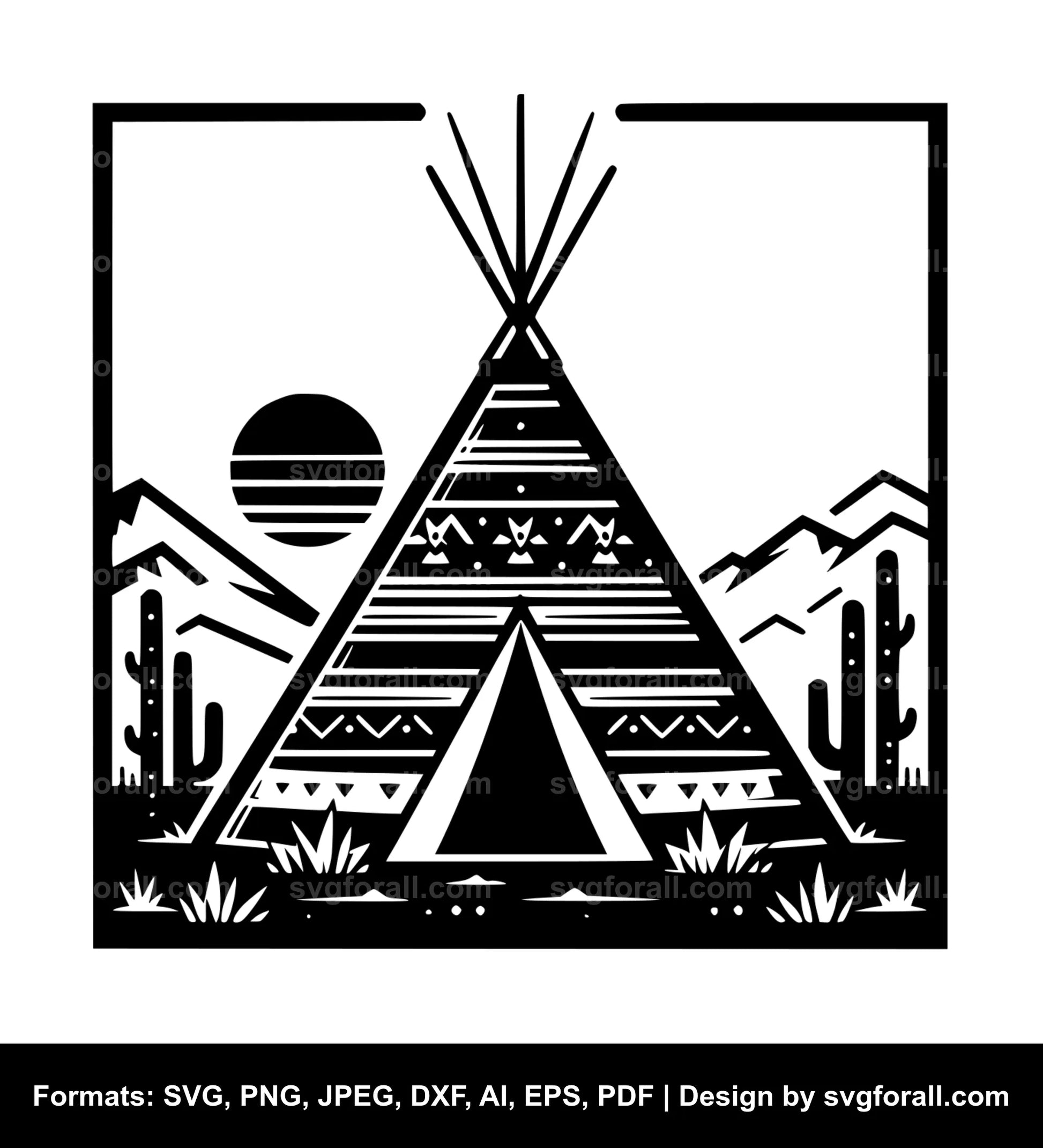 Teepee Black SVG