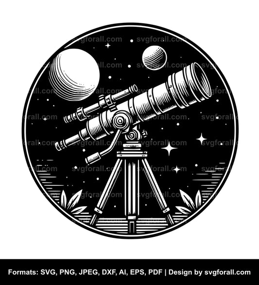 Telescope Black SVG