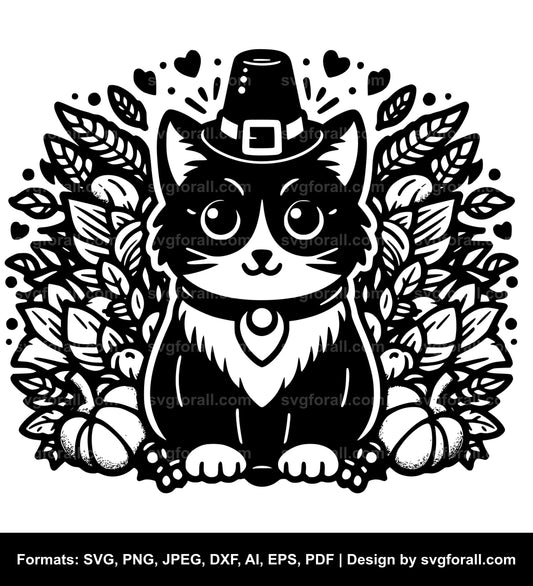 Thanksgiving Cat Cricut SVG