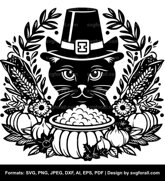 Thanksgiving Cat SVG