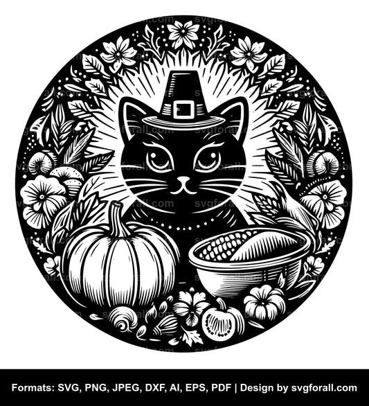 Thanksgiving Cat SVG File