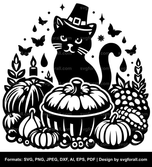 Thanksgiving Cat SVG PNG