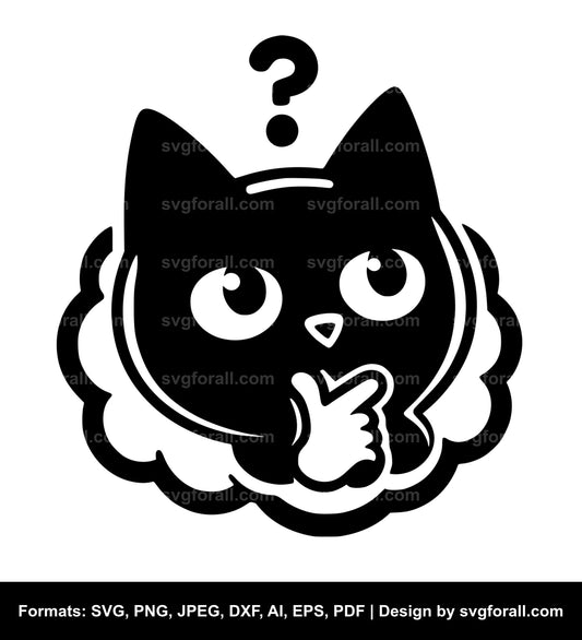 Thinking Cat SVG PNG