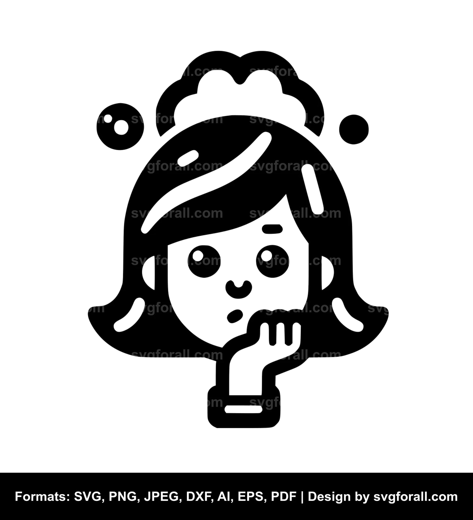 Thinking Girl Vector SVG