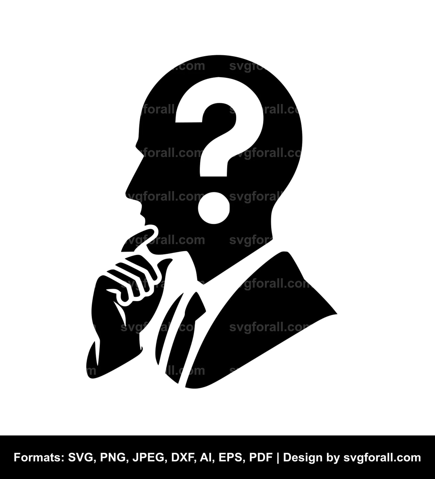 Thinking Man Black SVG