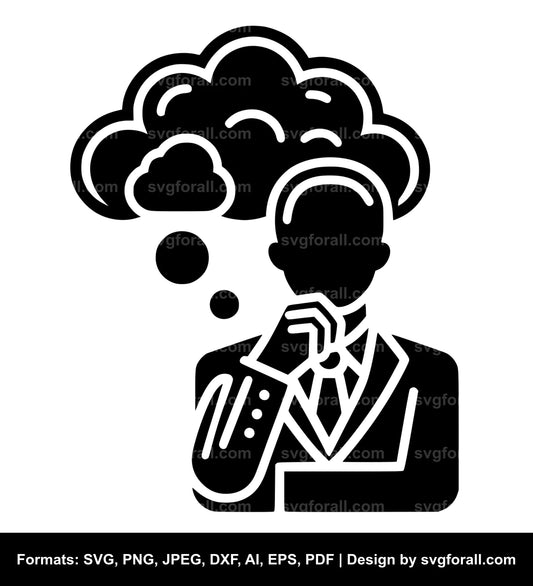 Thinking Man SVG Vector