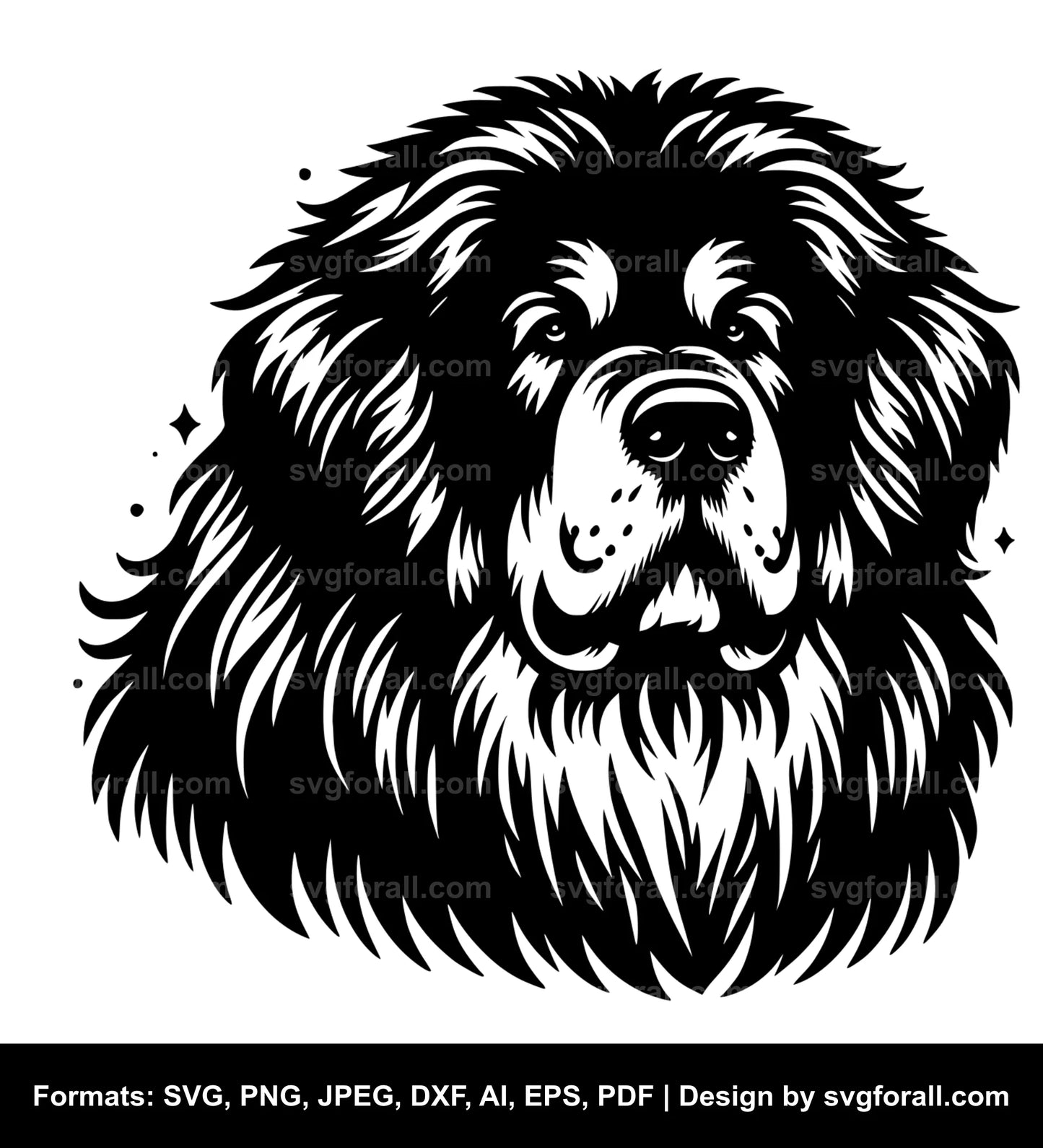 Tibetan Mastiff Dog SVG Vector