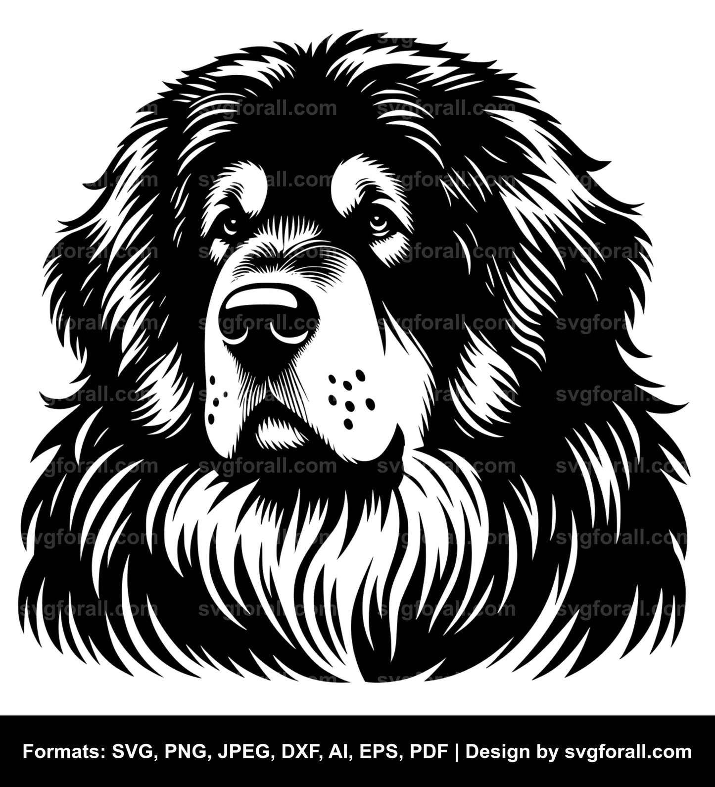 Tibetan Mastiff Dog Vector SVG