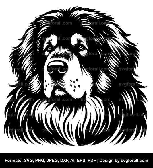 Tibetan Mastiff Dog Vector SVG