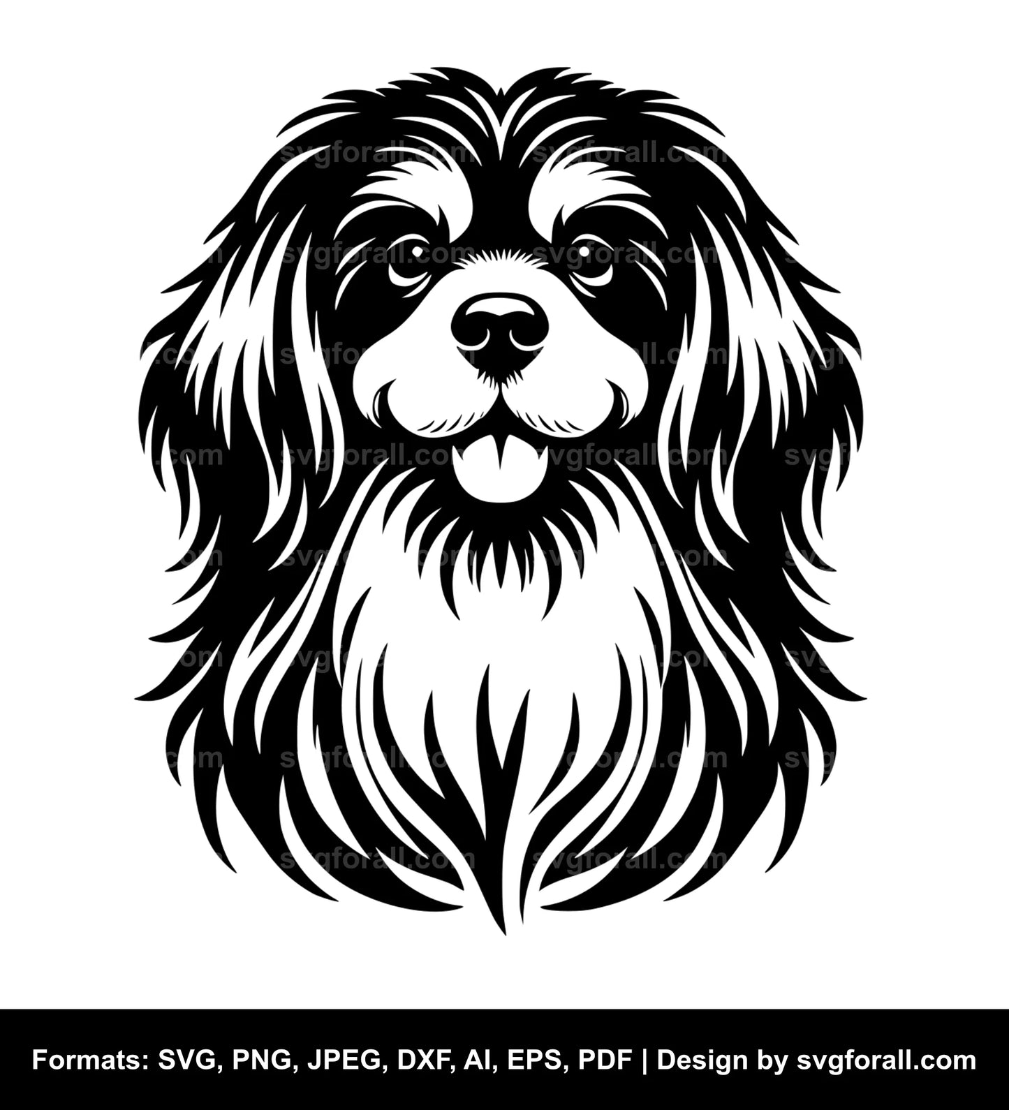 Tibetan Spaniel Dog Black SVG