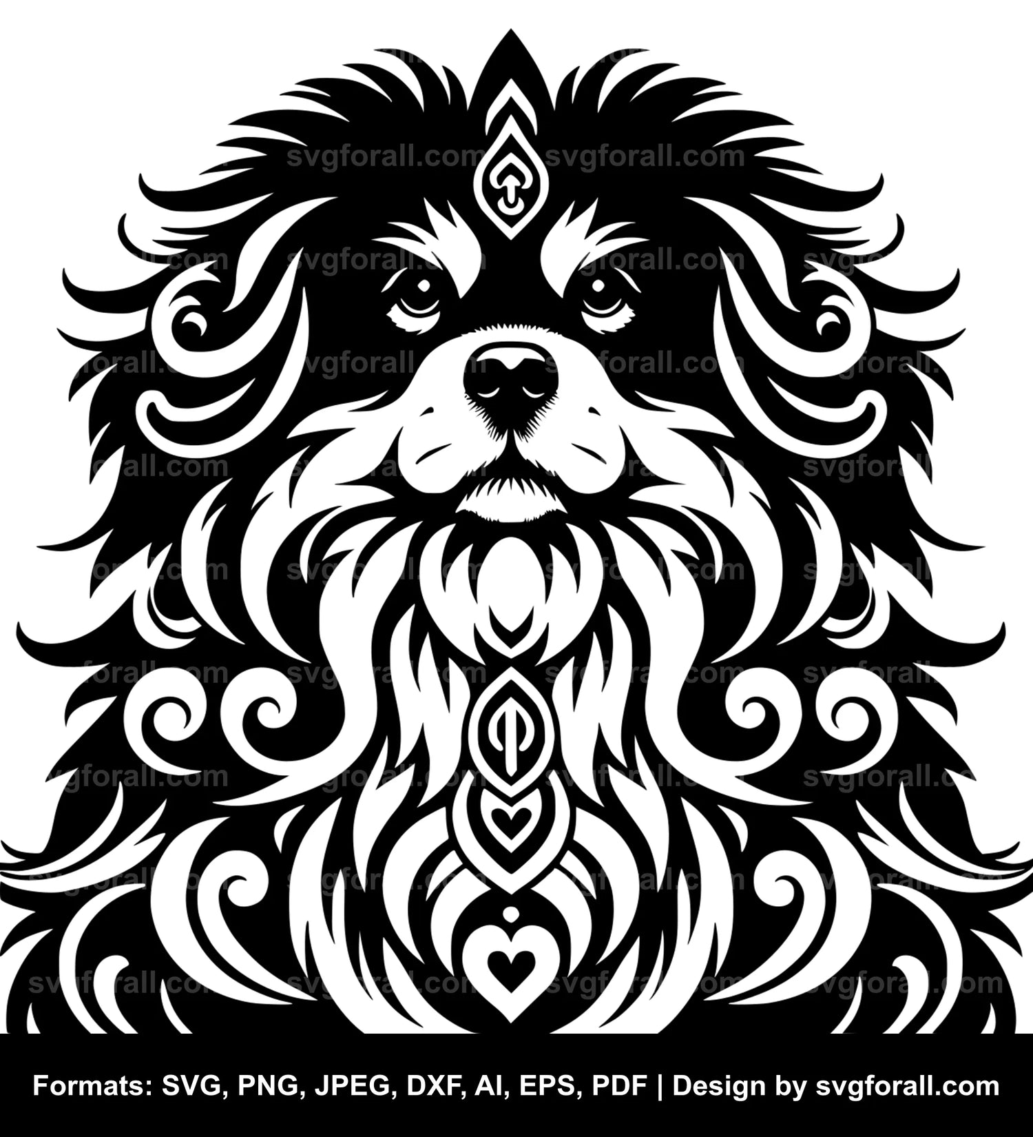 Tibetan Spaniel Dog SVG Design