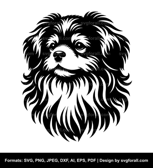 Tibetan Spaniel Dog Vector SVG