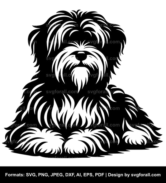 Tibetan Terrier Dog Black SVG