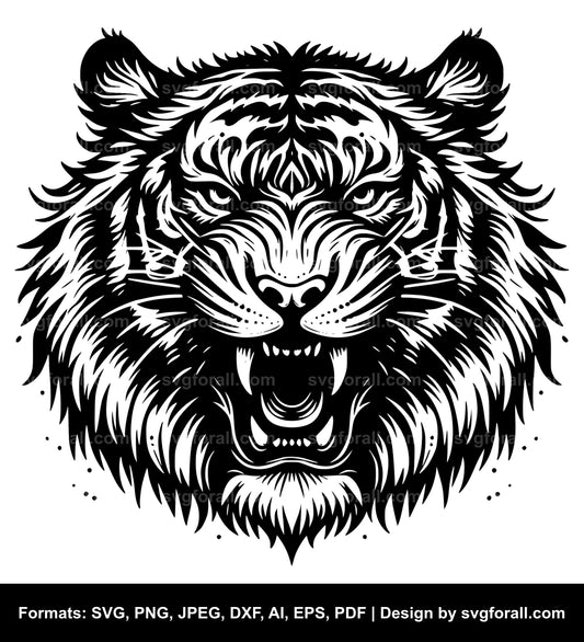 Tiger Face SVG Vector