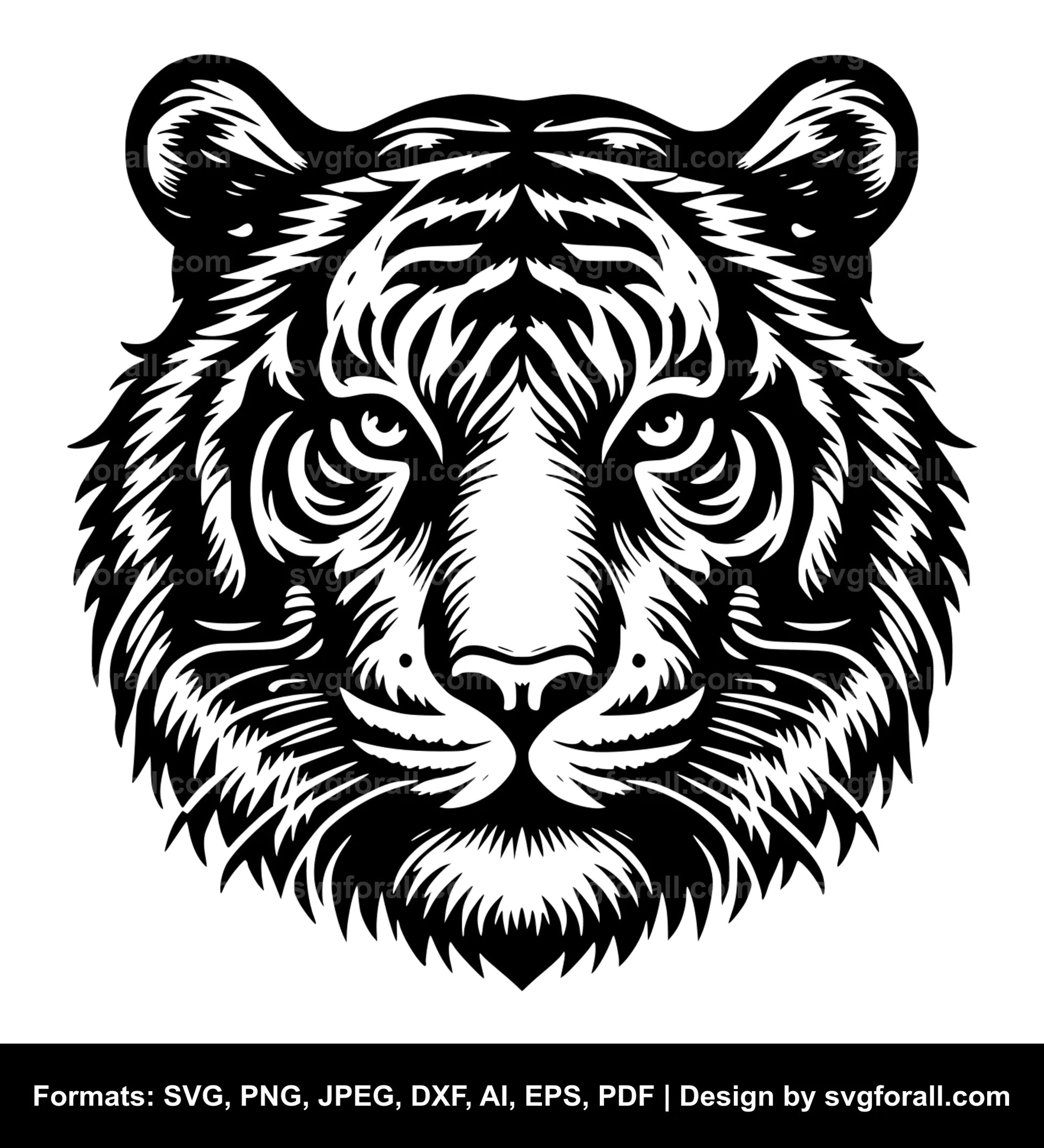 Tiger Face Vector SVG