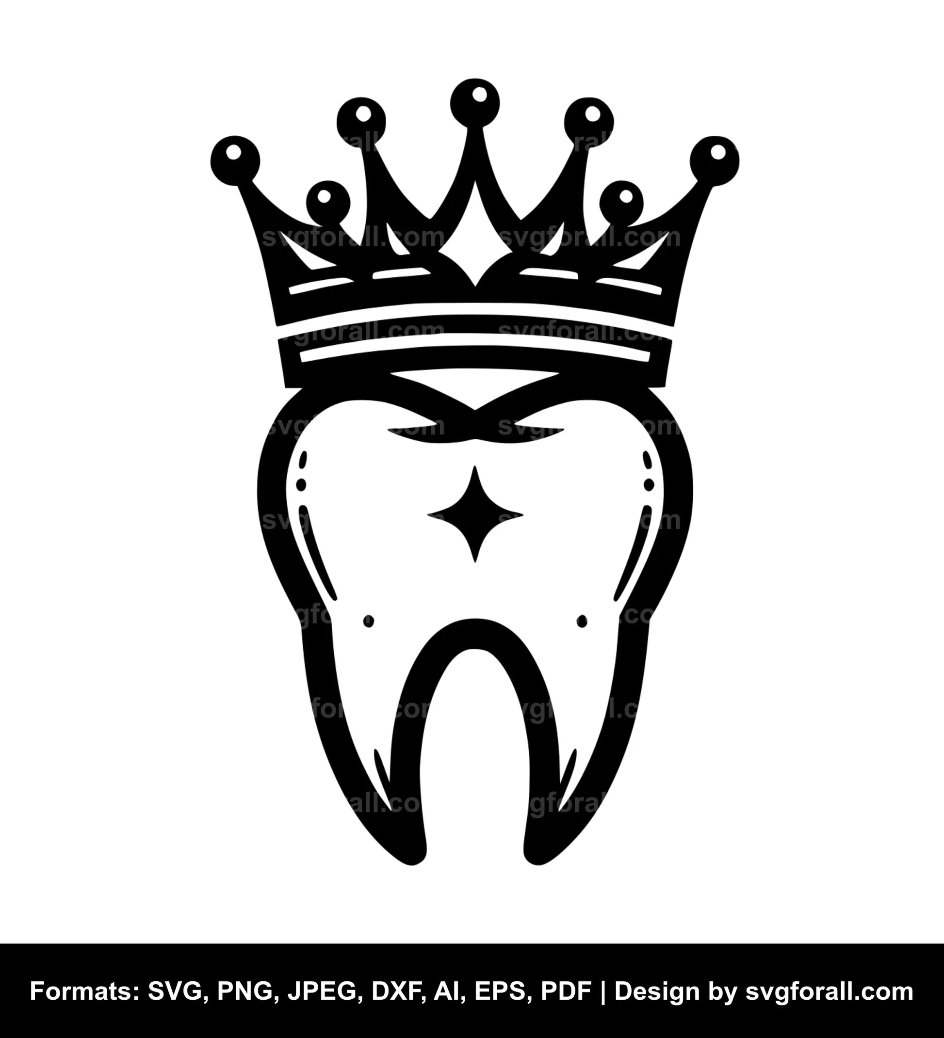 Tooth With Crown SVG PNG