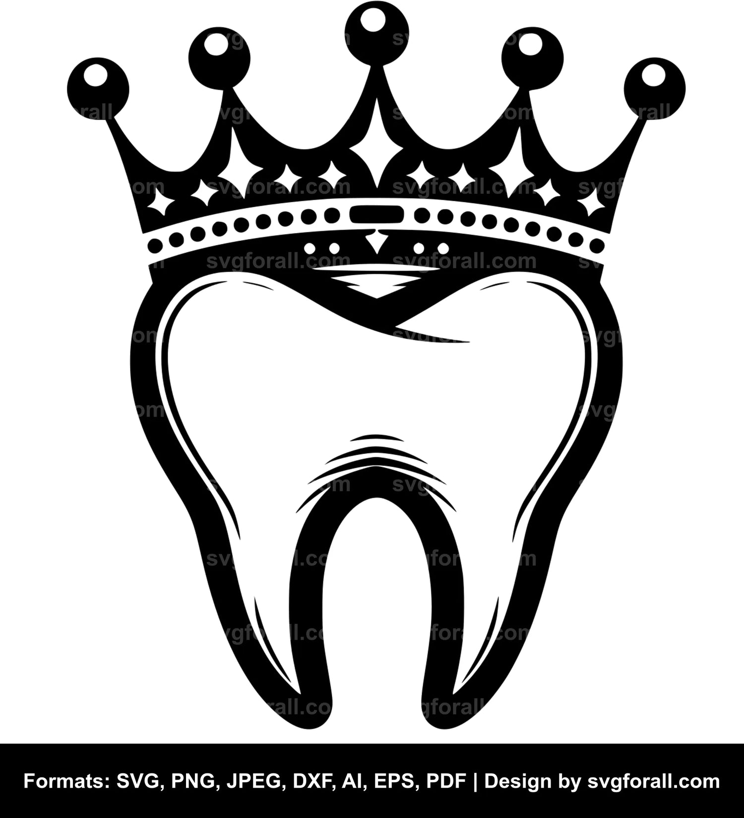 Tooth With Crown Vector SVG