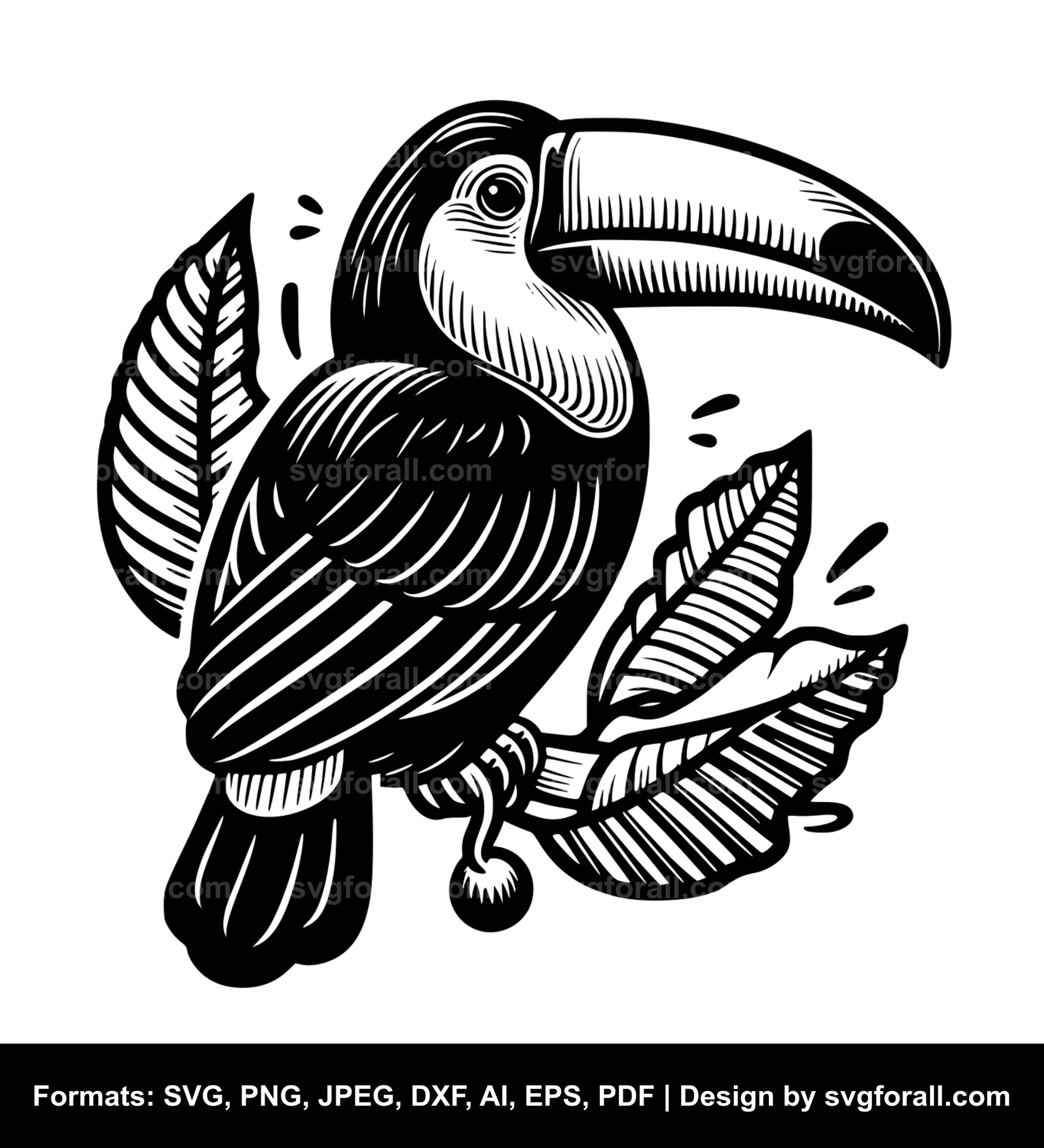 Toucan Bird Black SVG