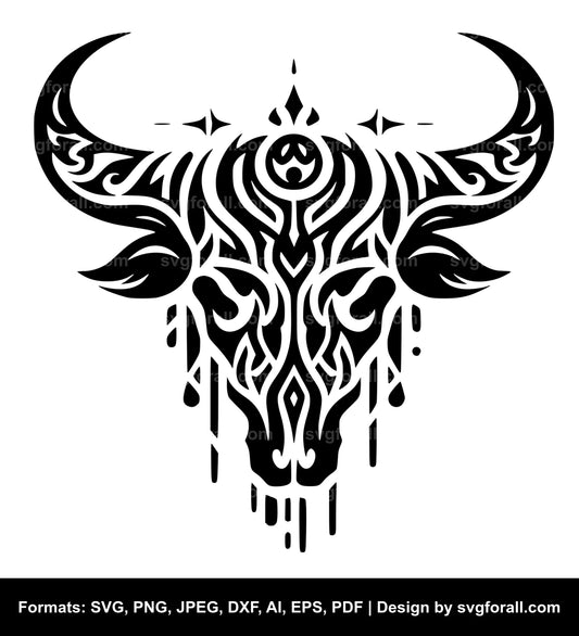 Tribal Cow Skull Cricut SVG