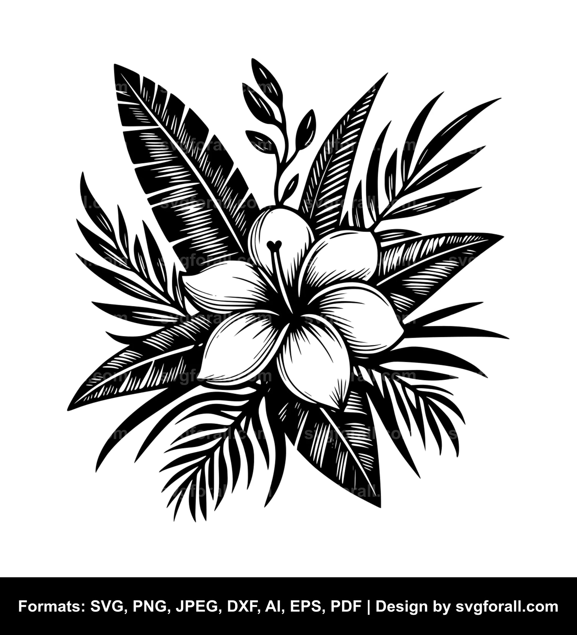 Tropical Flower Cricut SVG