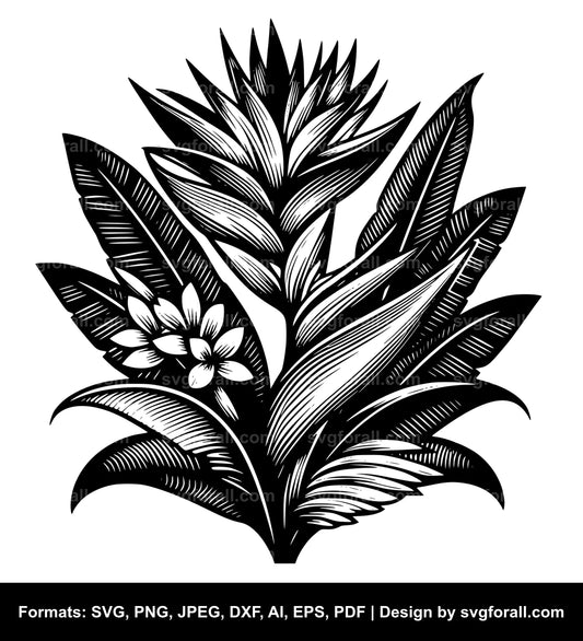 Tropical Flower Vector SVG