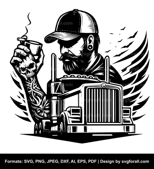 Trucker Black SVG