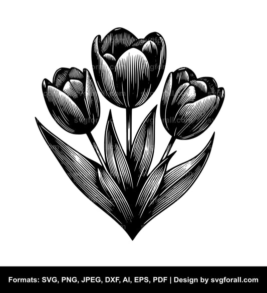 Tulip Flower Cricut SVG