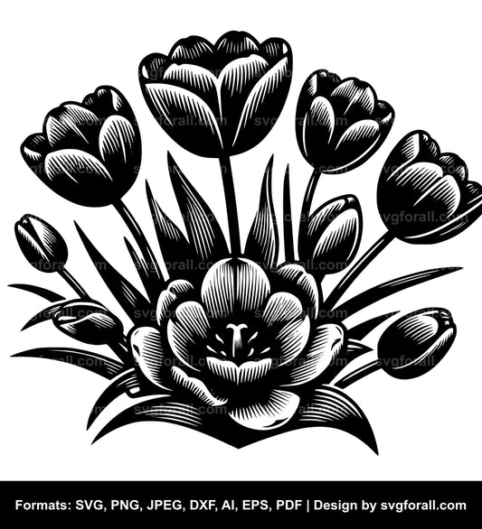 Tulip Flower SVG File