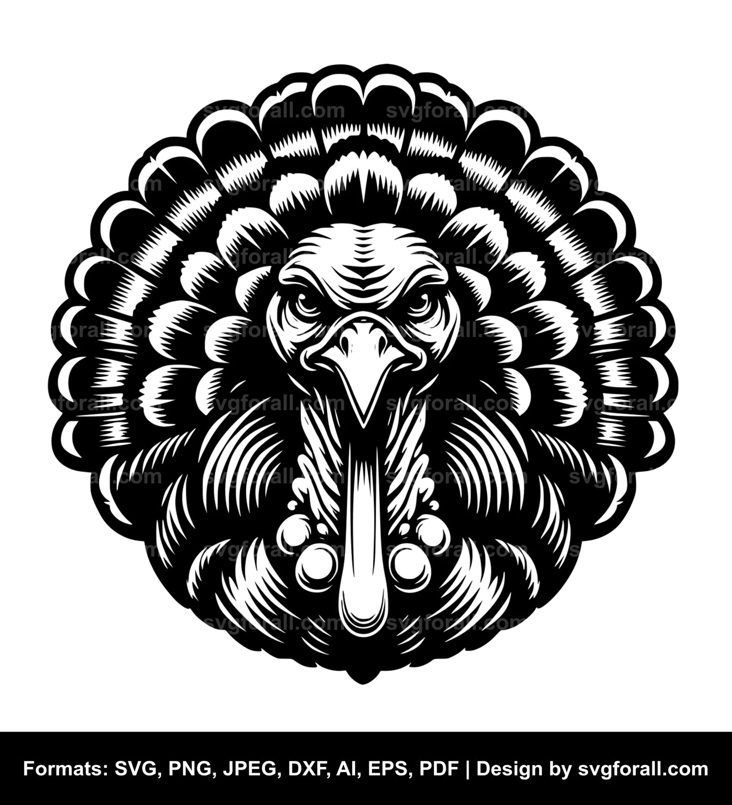 Turkey Face Black SVG