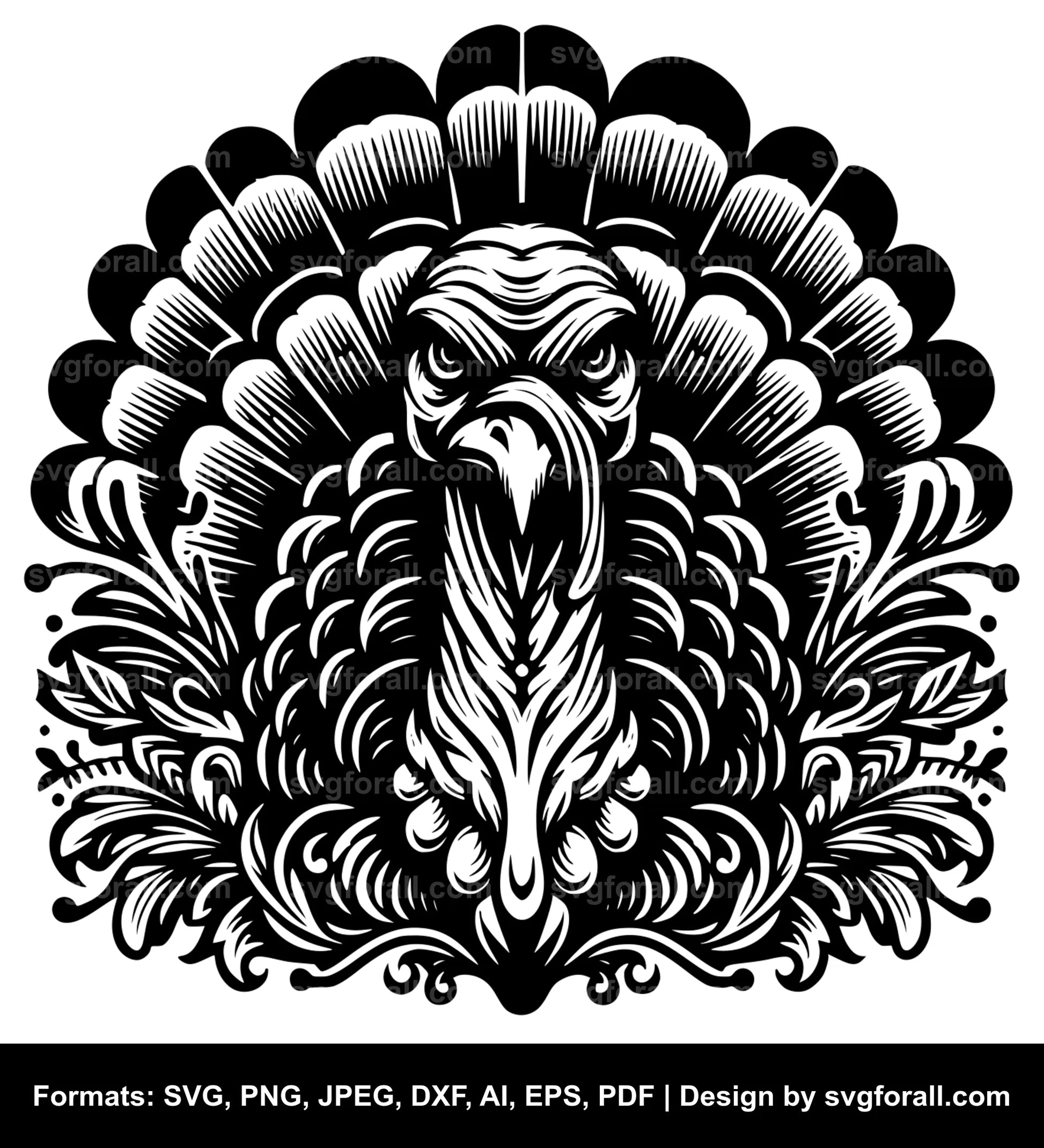 Turkey Face SVG Vector